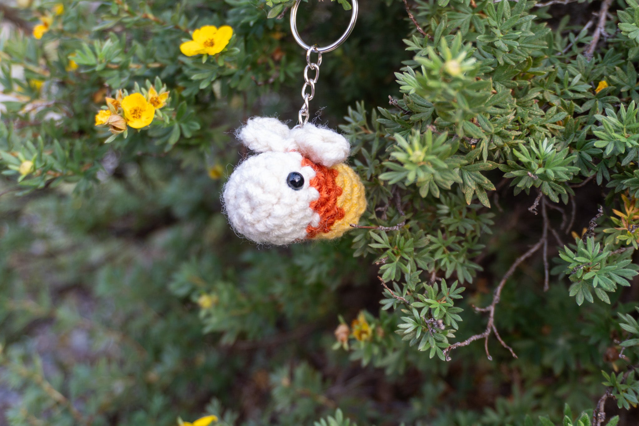Micro Bee - Handmade Crochet Plushie Keychain