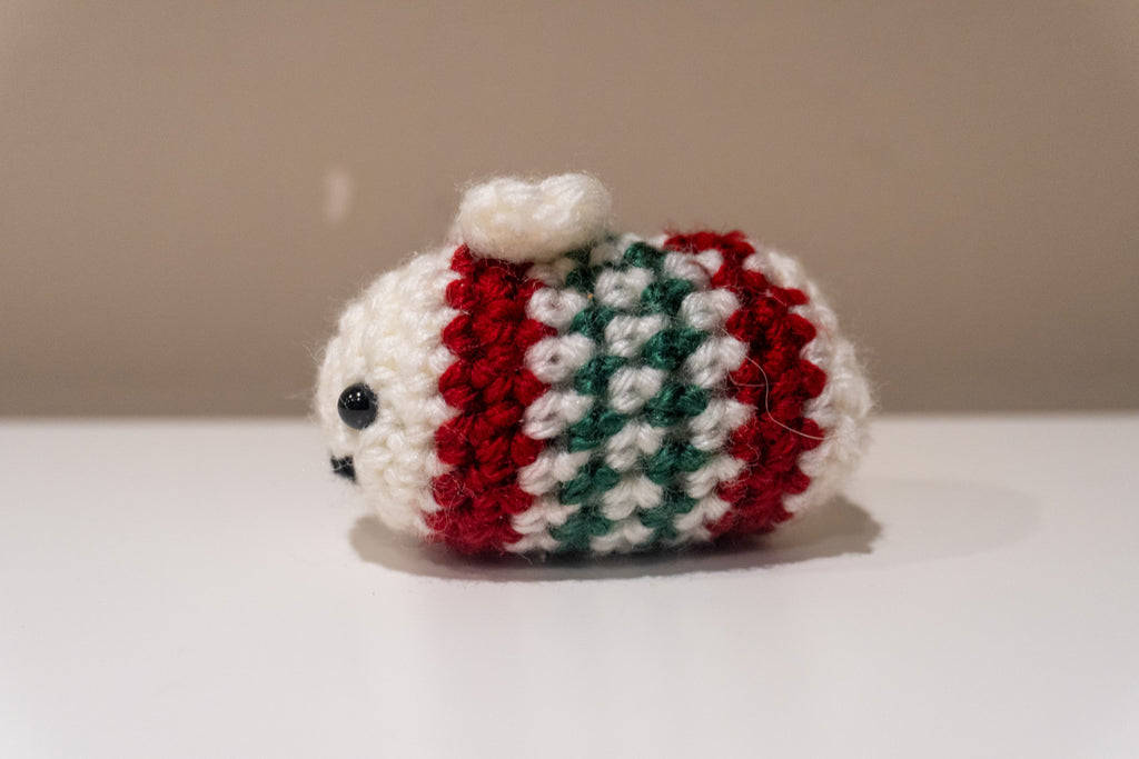 Mini Holiday Bee - Handmade Amigurumi Plushie
