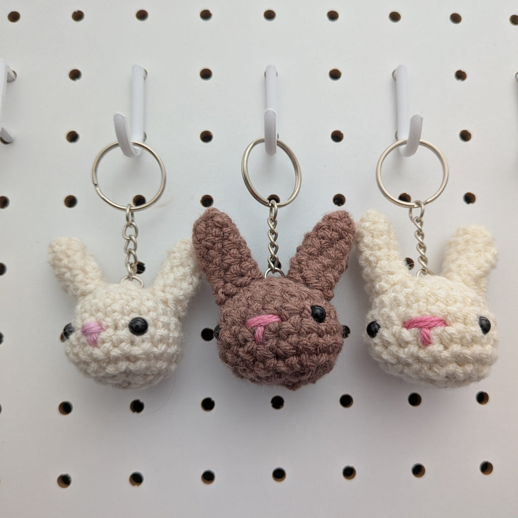 Bunny Keychain - Handmade Crochet Plushie Keychain