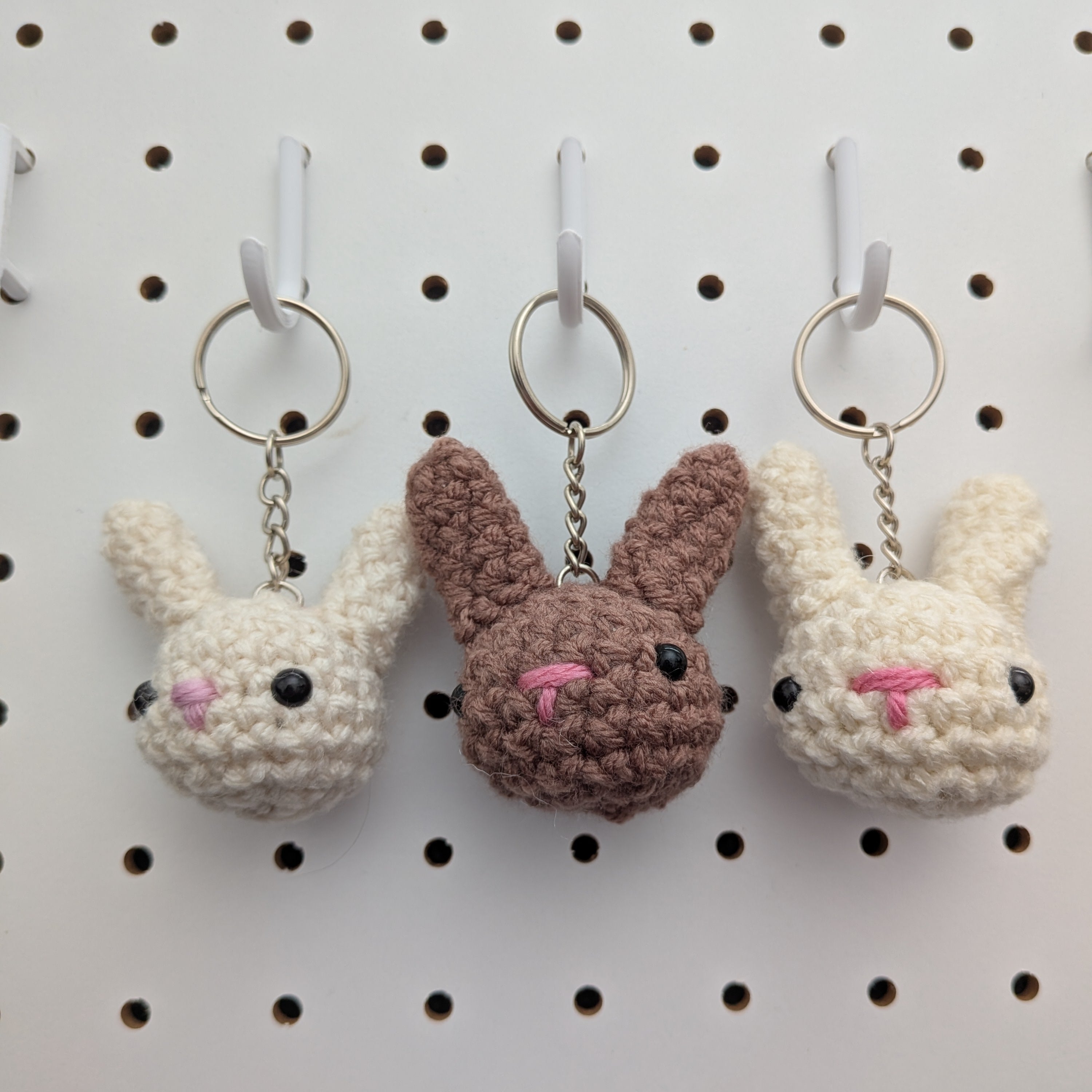 Bunny Keychain - Handmade Crochet Plushie Keychain