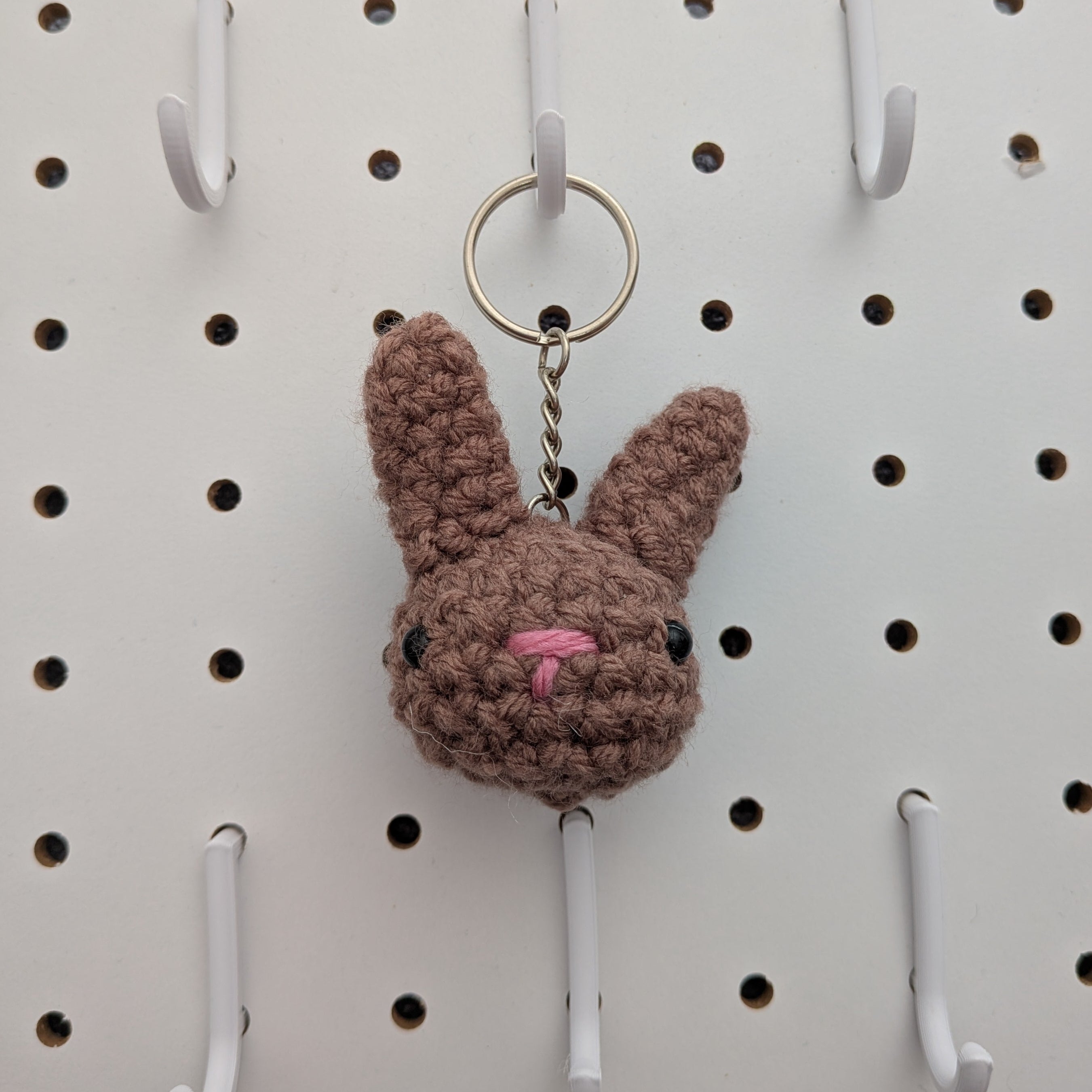 Bunny Keychain - Handmade Crochet Plushie Keychain