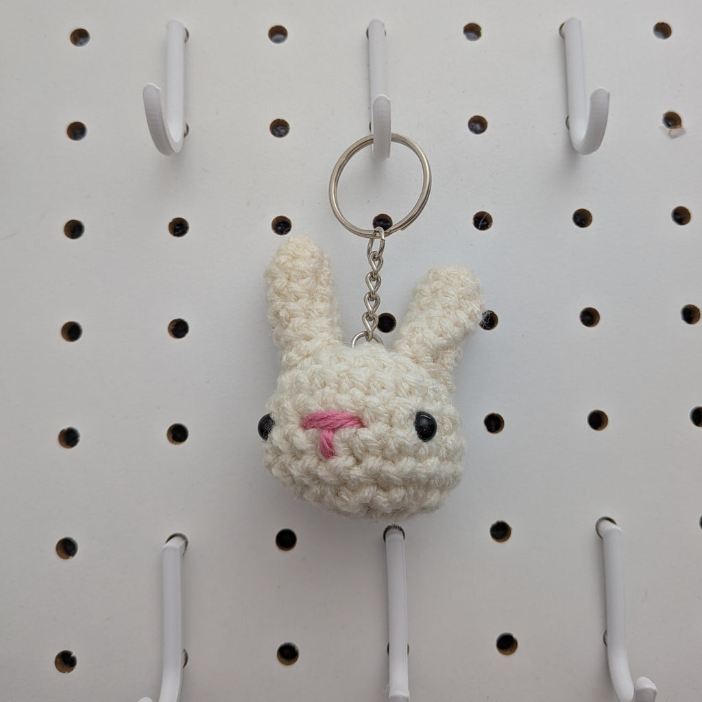 Bunny Keychain - Handmade Crochet Plushie Keychain
