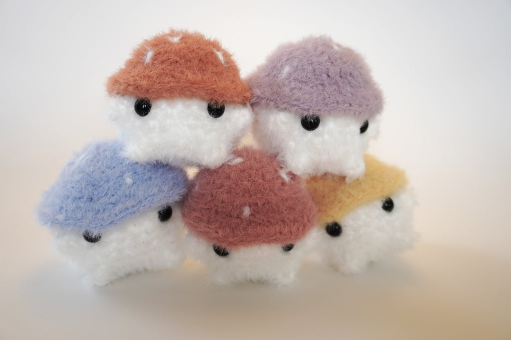 Fuzzy Mushroom Guy - Handmade Crochet Plushie