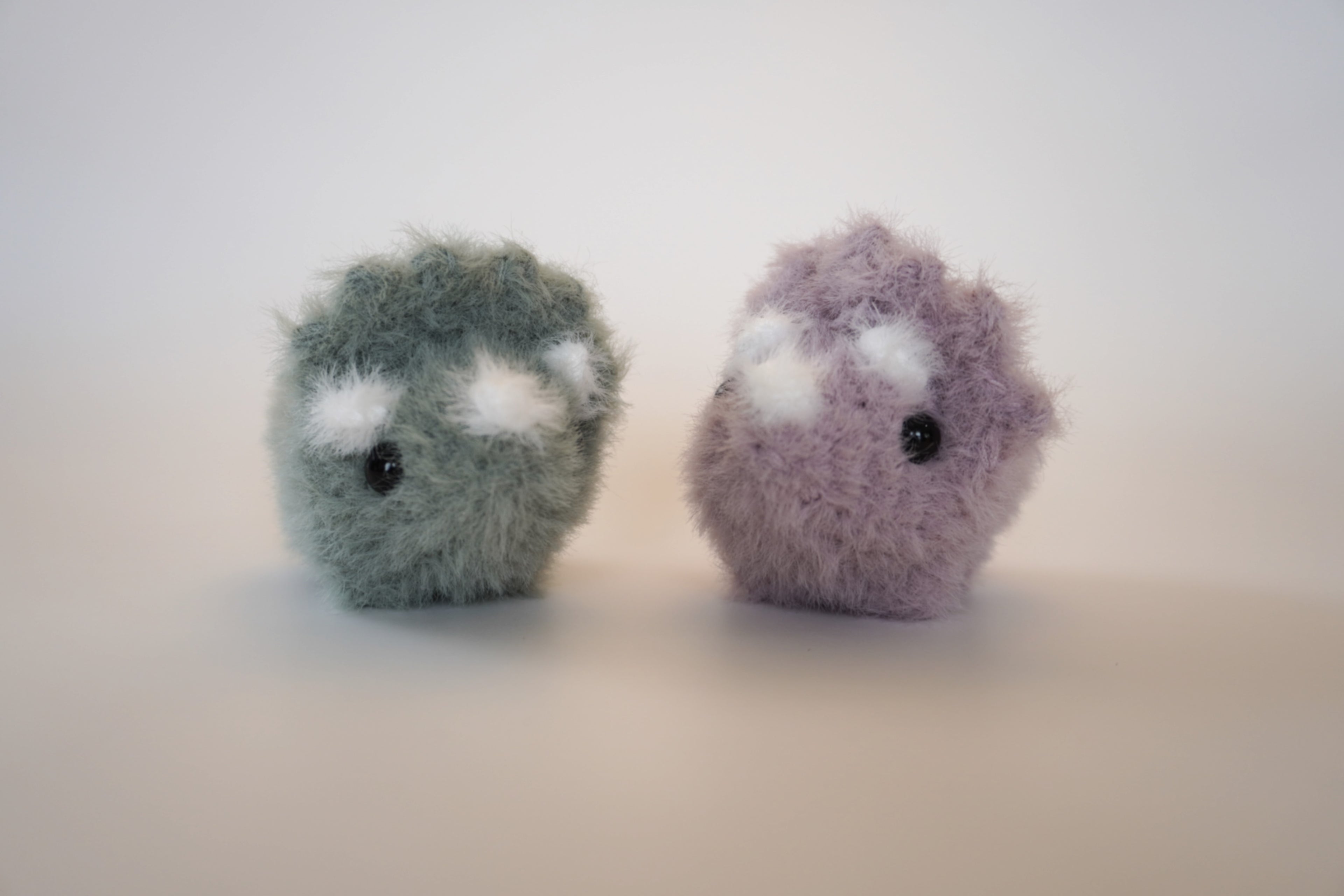 Fuzzy Mini Triceratops - Handmade Crochet Plushie