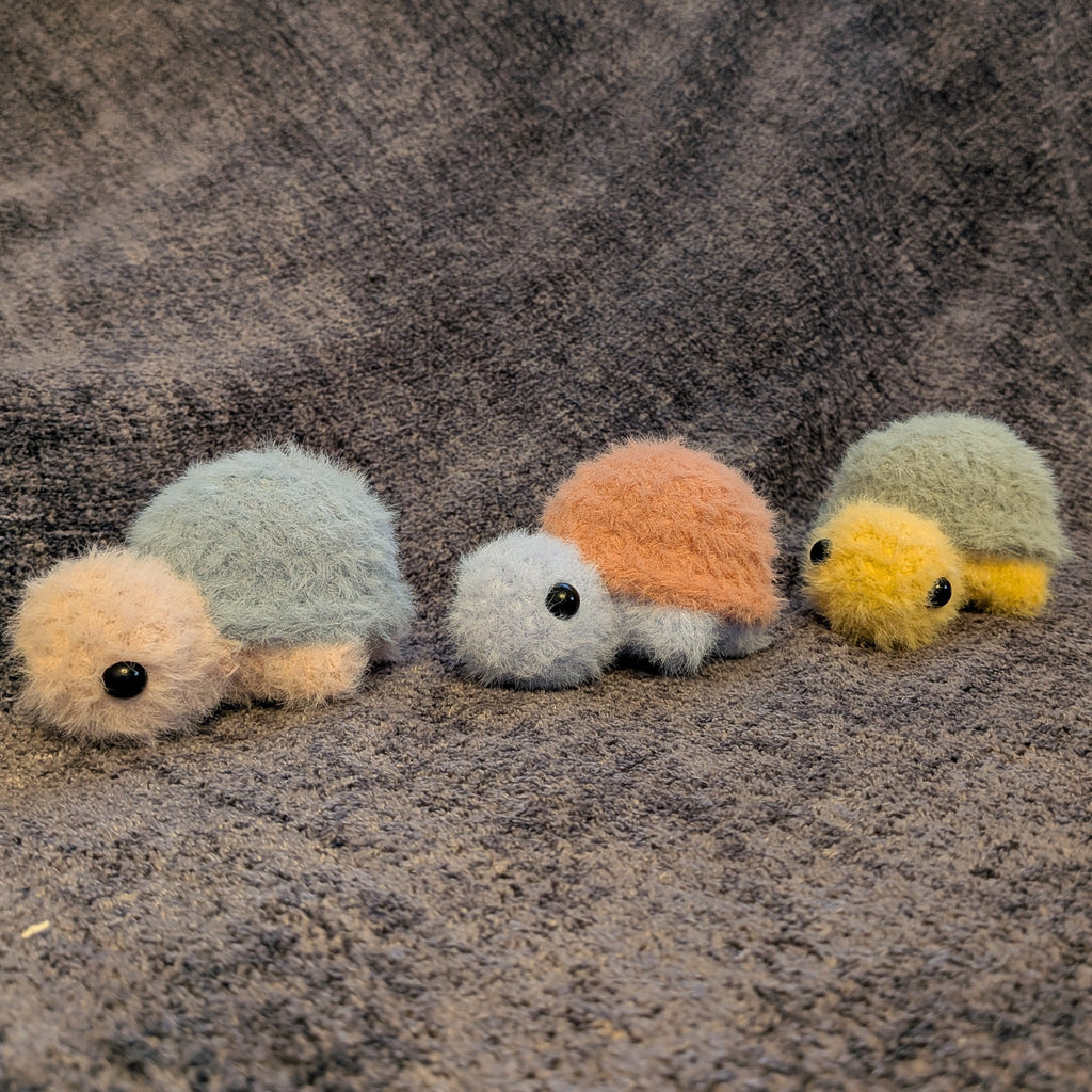 Fuzzy Mini Turtle - Handmade Crochet Plushie