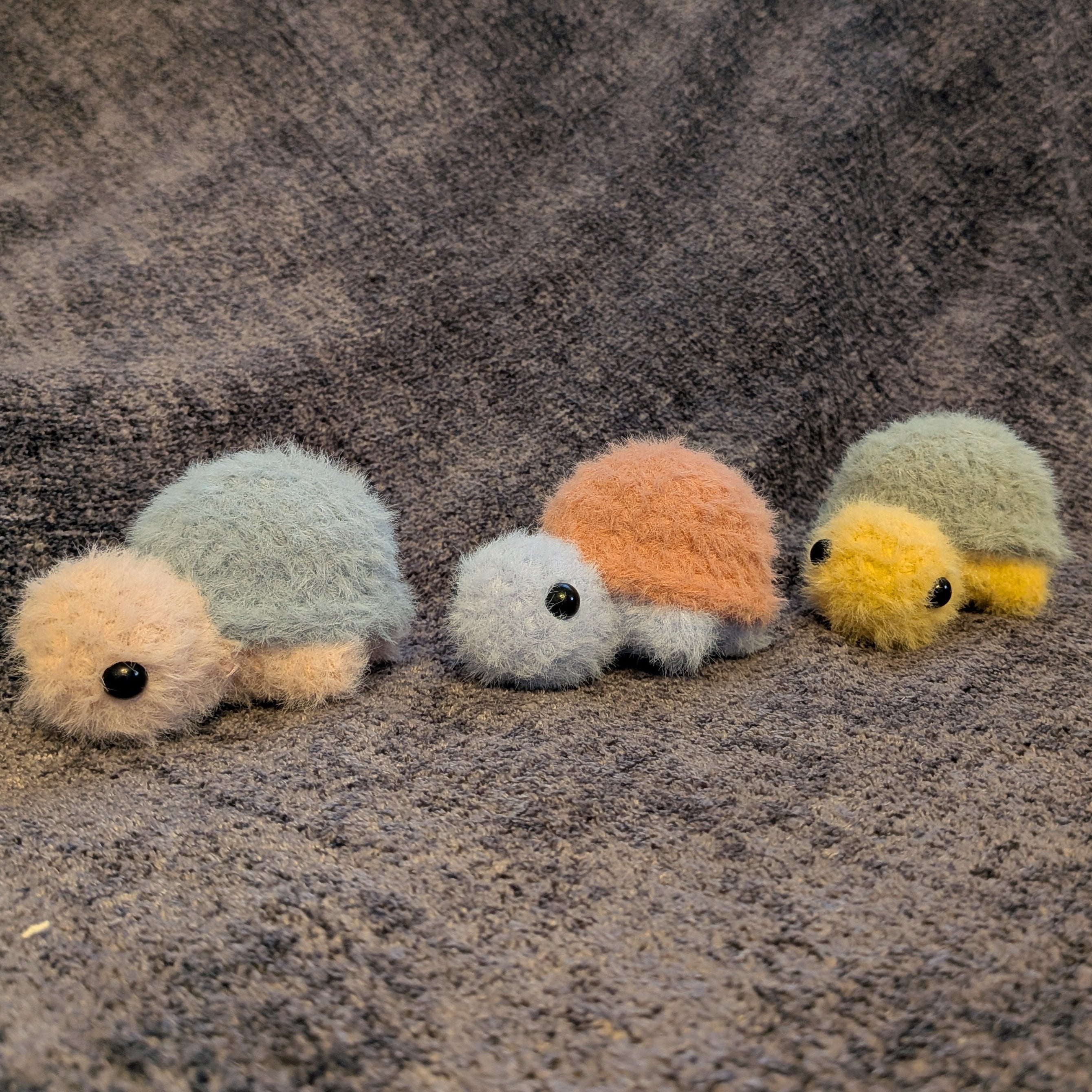 Fuzzy Mini Turtle - Handmade Crochet Plushie