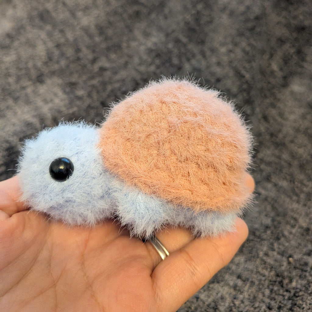 Fuzzy Mini Turtle - Handmade Crochet Plushie