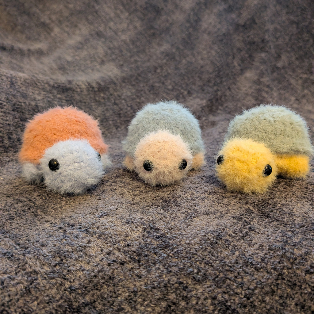 Fuzzy Mini Turtle - Handmade Crochet Plushie