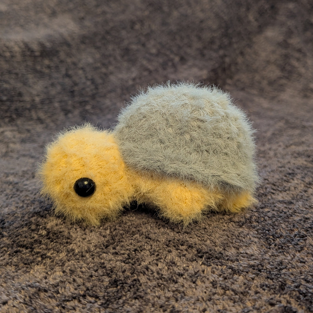 Fuzzy Mini Turtle - Handmade Crochet Plushie