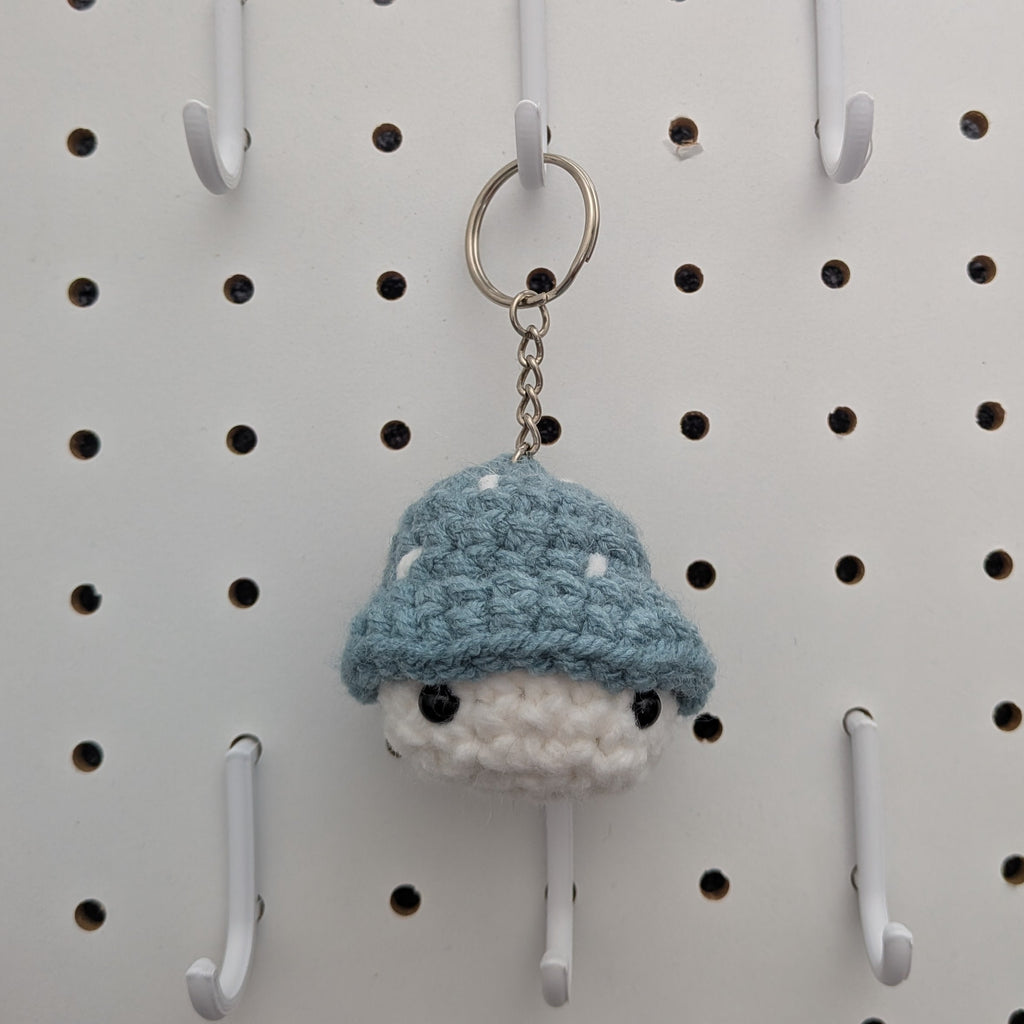 Mushroom Keychain - Handmade Crochet Plushie Keychain