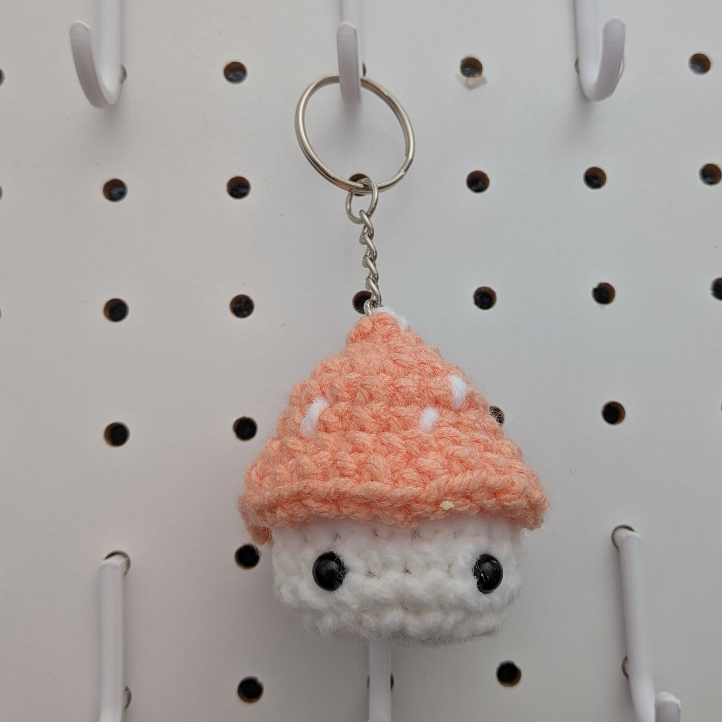 Mushroom Keychain - Handmade Crochet Plushie Keychain