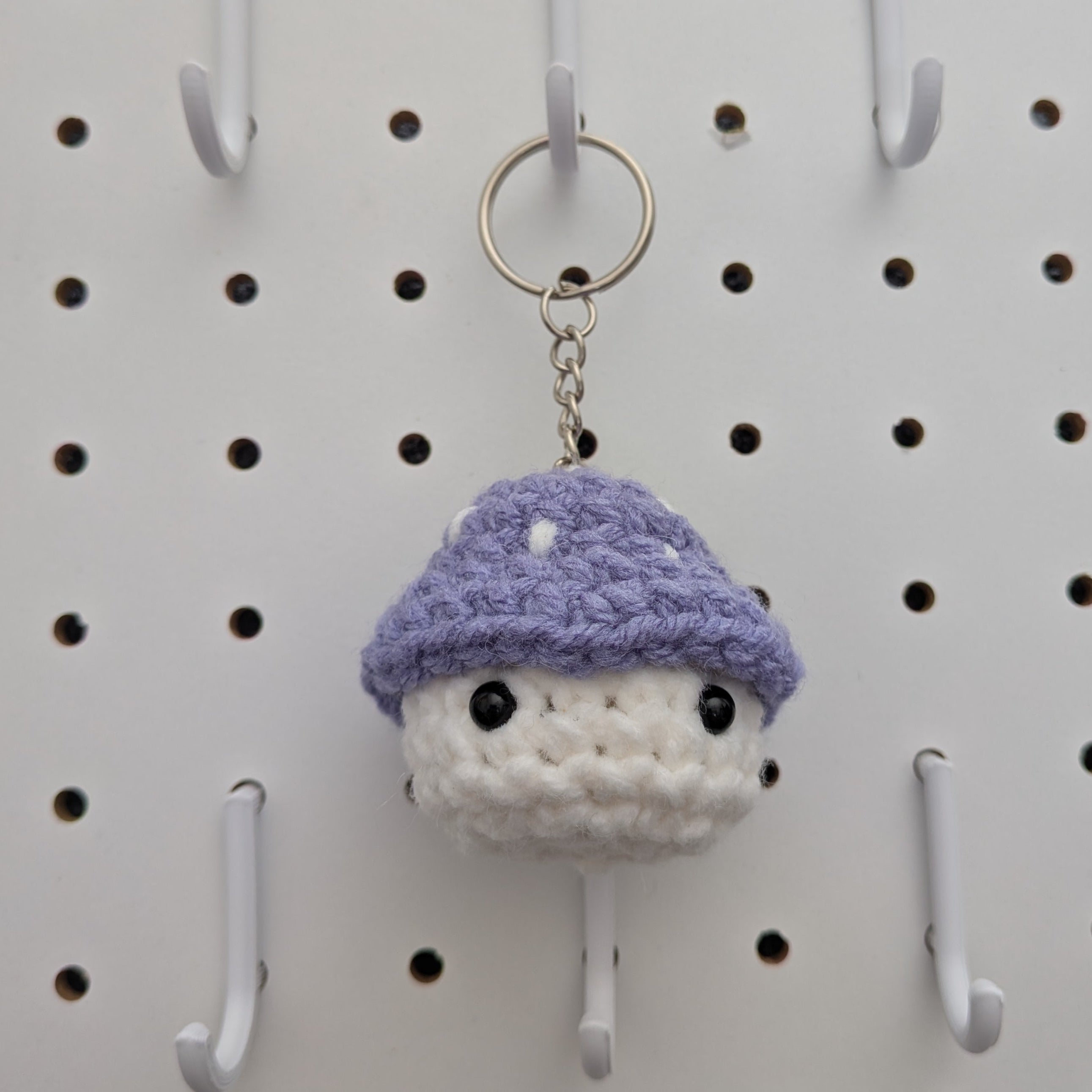 Mushroom Keychain - Handmade Crochet Plushie Keychain